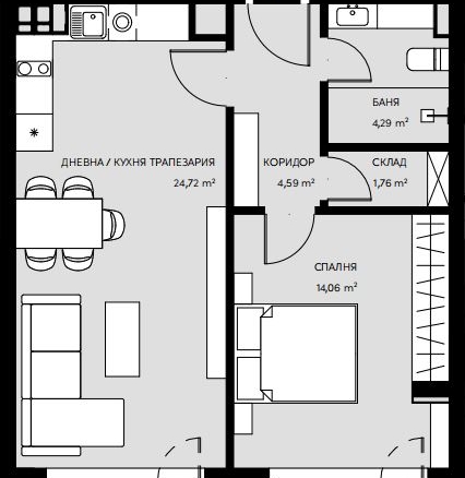 Южен Двустаен Апартамент в Кръстова Вада - 0