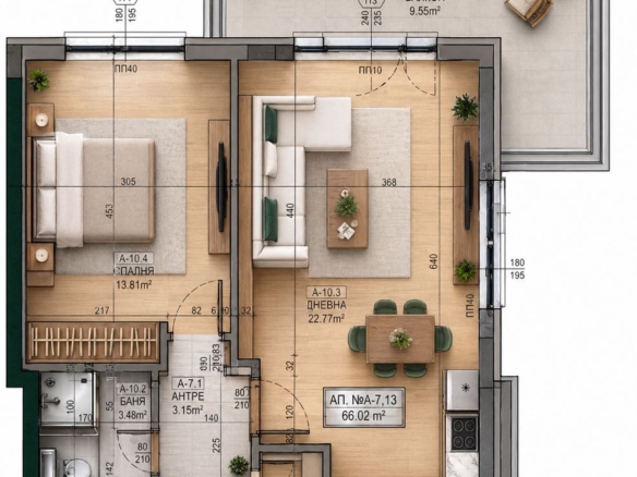 2-стаен зад Домко - 0