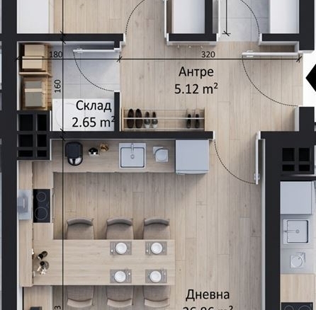 Двустаен Апартамент с Двор в Малинова Долина! - 0