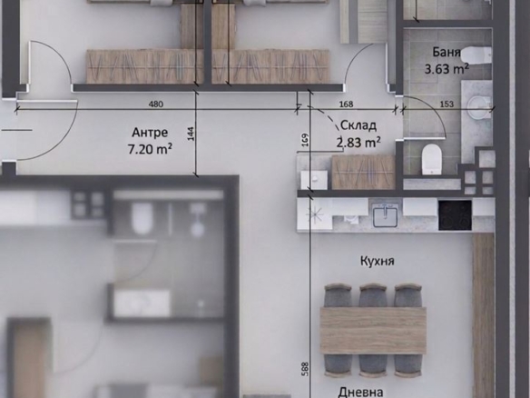 Тристаен Апартамент в Малинова Долина с Двор и Южно Изложение - 0