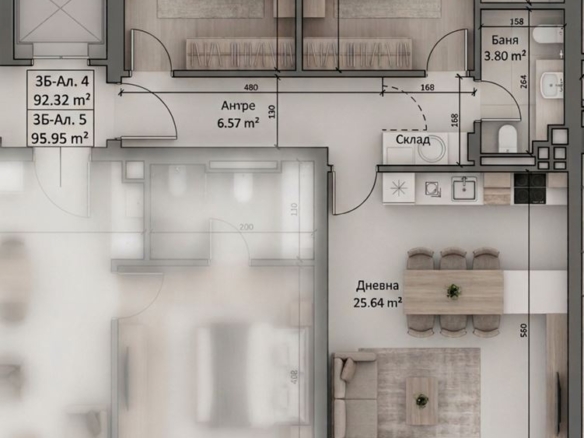 Тристаен Апартамент на Среден Етаж в Малинова Долина! Южно Изложение! - 0